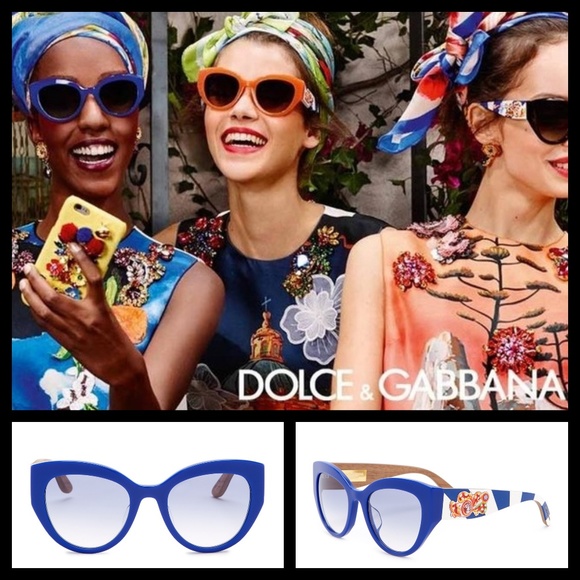 Dolce & Gabbana Accessories - Dolce & Gabbana Sicilian Carretto Blue Sunglasses